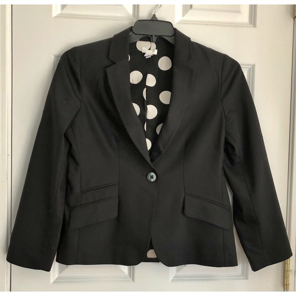 Chico’s Women's Black Single Button Long Sleeve Lined Blazer Jacket Size 0 (S/4)